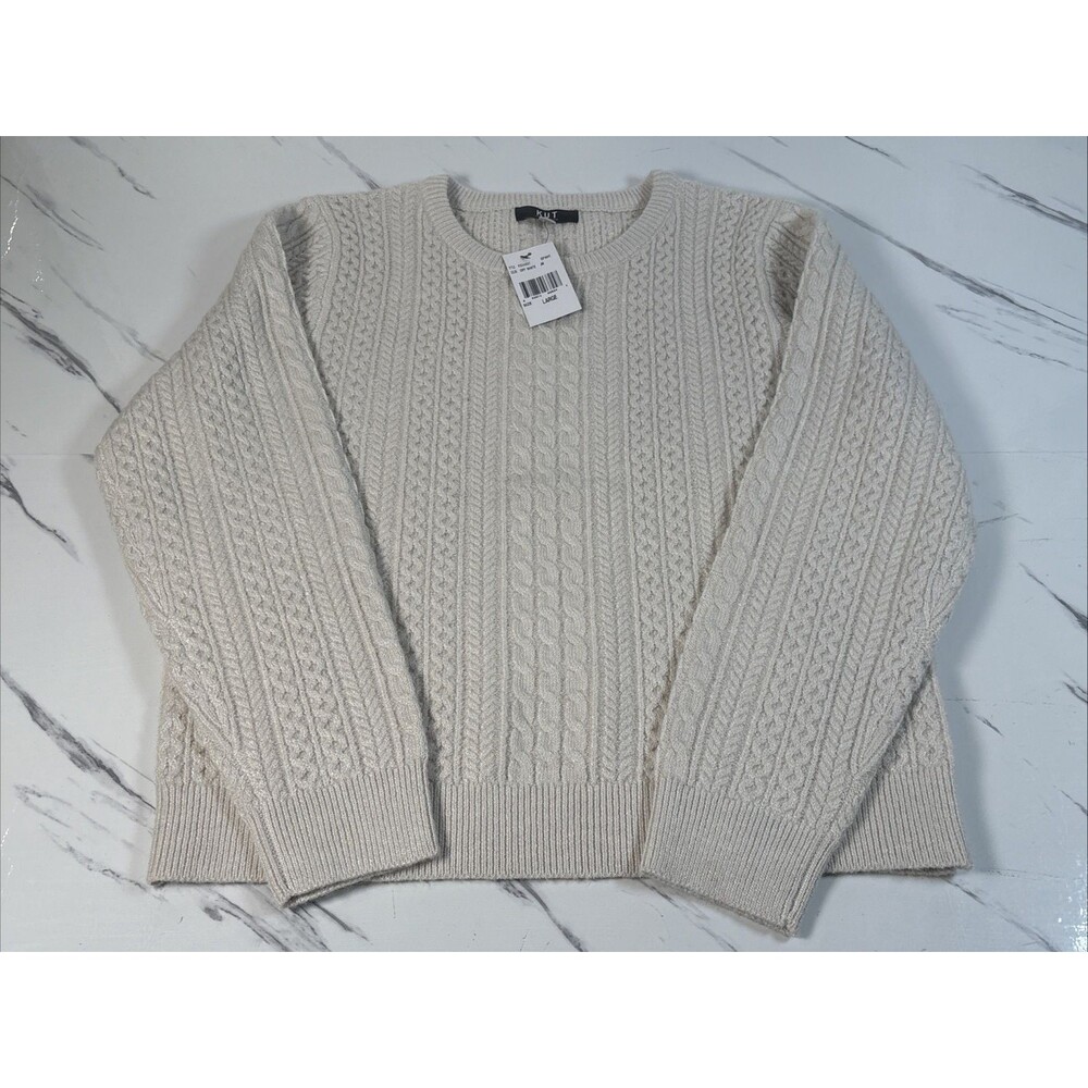 Kut From The Kloth Sweater Pullover Cable Knit Size Large